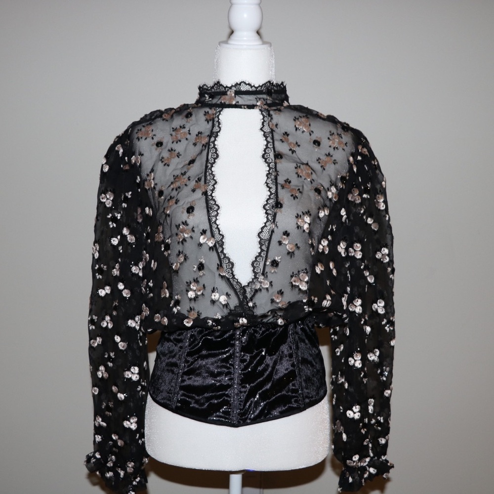 Floral see through blouse